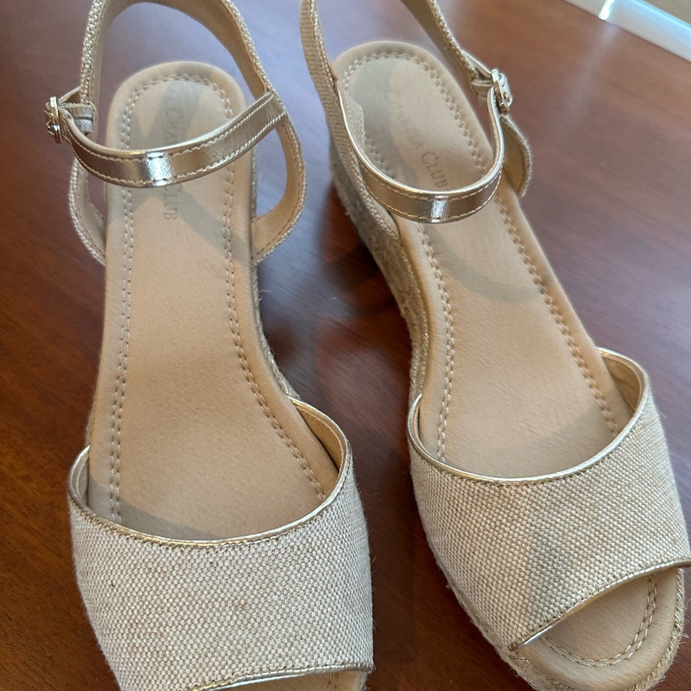 Charter Club Tan Espadrille Sandals - Picture 3 of 5